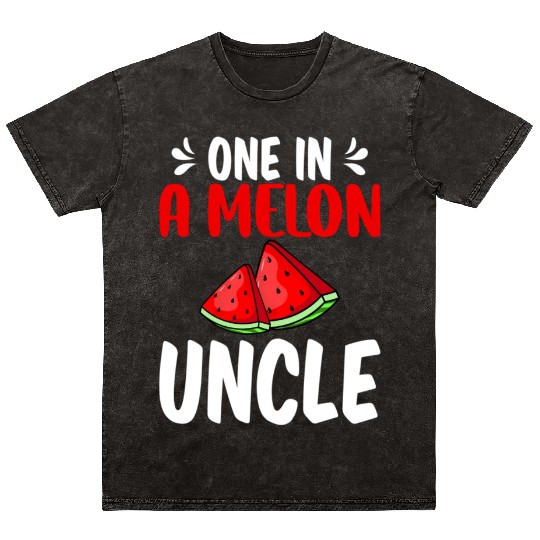 One In A Melon Uncle Watermelon Family Mineral Wash T Shirts
