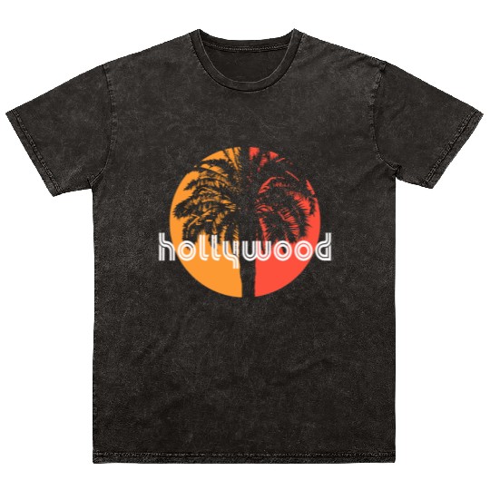 Hollywood California Artistic Vacation Souvenir Mineral Wash T Shirts