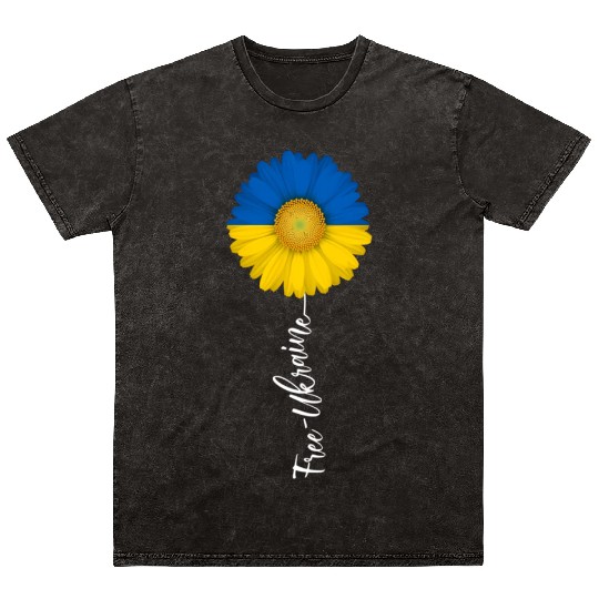 Free Ukraine Sun Flower Support Ukraine I Stand Wi Mineral Wash T Shirts