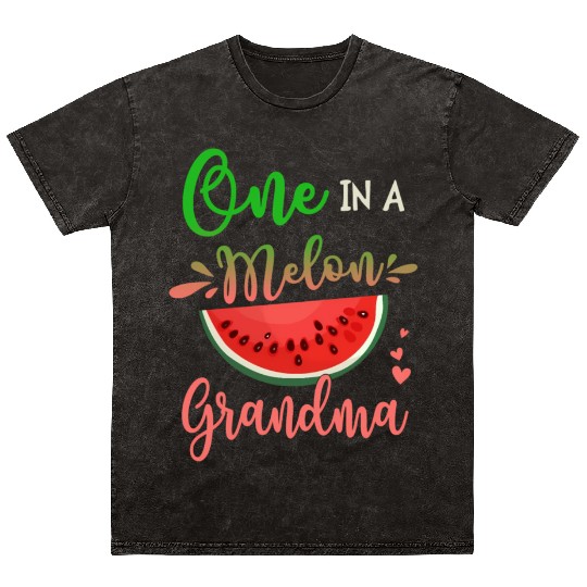 Family One In A Melon Grandma Party Family Mineral Wash T Shirts