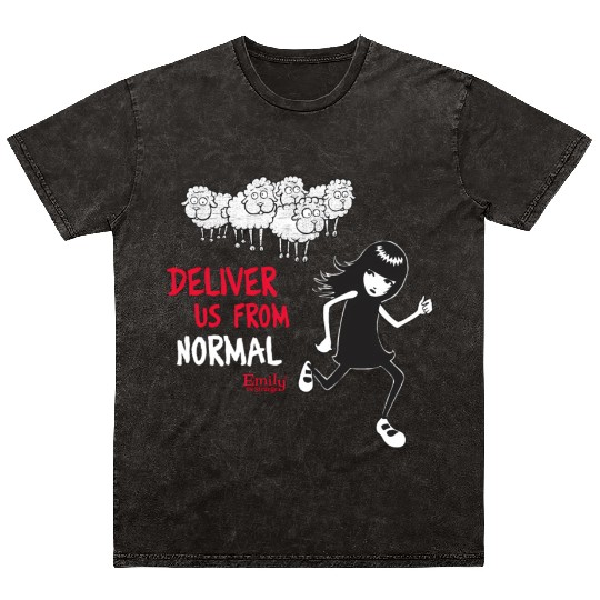 Emily The Strange Deliver Us From Normal Mineral Wash T Shirts