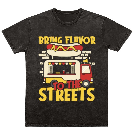 Street Food Hotdog Mineral Wash T Shirts