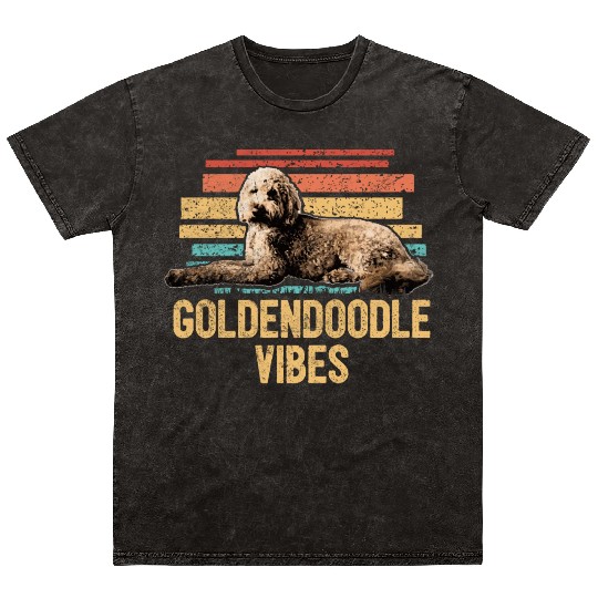 Goldendoodle Vibes Cute Dog Mom Doodle Dog Dad Mineral Wash T Shirts
