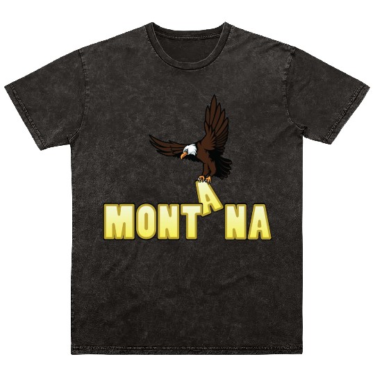 Bald Eagle Bird In Montana Mineral Wash T Shirts