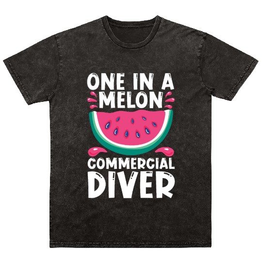 Diving Diver Melon Commercial Diving Mineral Wash T Shirts