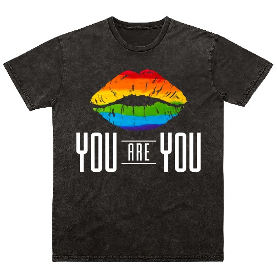 Gay Pride Kiss Rainbow Lgbt Gay Lesbian Gift Mineral Wash T Shirts