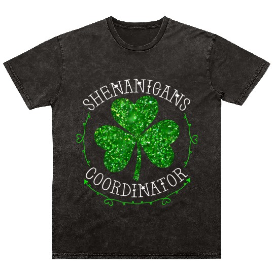 Shenanigans Coordinator Teacher St Patric Day Mineral Wash T Shirts