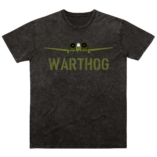 Olive Green A-10 Warthog Art-Usa Military Jets Mineral Wash T Shirts
