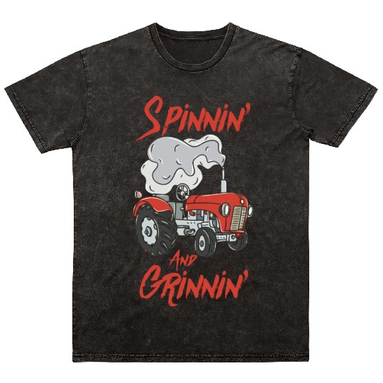 Tractor Pulling Farmer Mineral Wash T Shirts