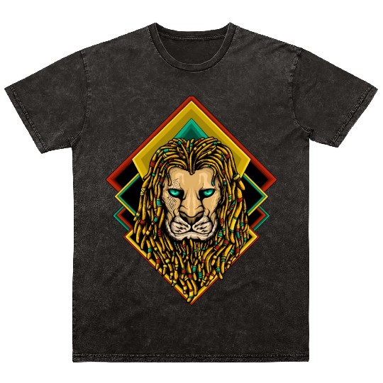 Lion King of Reggae Jungle Mineral Wash T Shirts