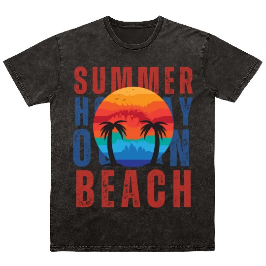 Summer-Sommerferien Beach Mineral Wash T Shirts