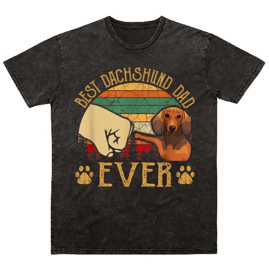 Best Dachshund Dad Ever Mineral Wash T Shirts