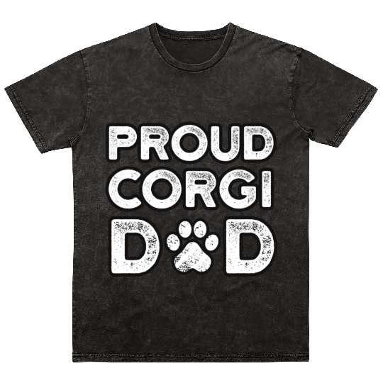 Corgi Dad Mineral Wash T Shirts