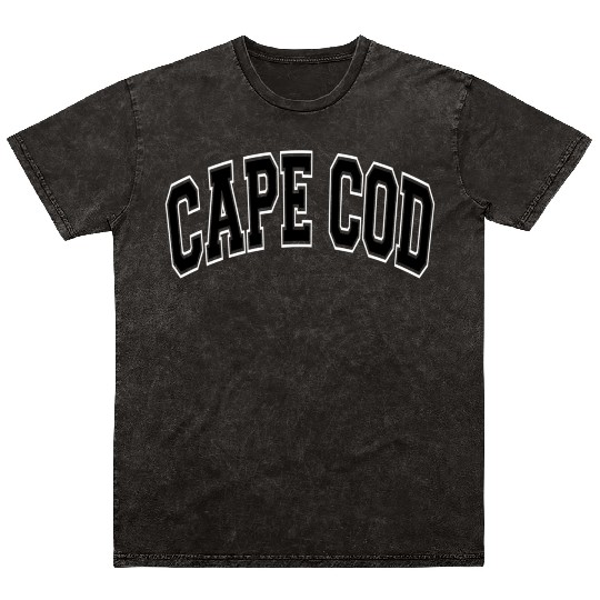 Cape Cod Massachusetts Varsity Style Black Text Mineral Wash T Shirts