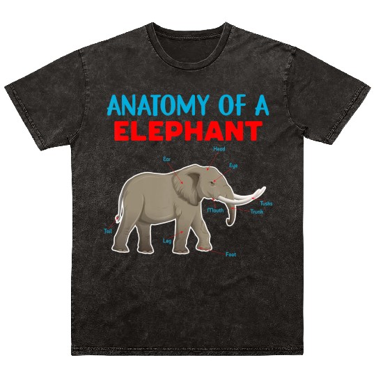 Anatomy Of A Elephant Educational Elephant Love Mineral Wash T Shirts