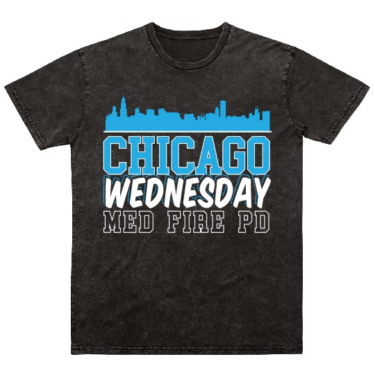 Chicago Wednesday Med Fire Pd Chicago yline Mineral Wash T Shirts