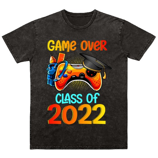 Game Over Class Of 2022 Video Games Graduation Mineral Wash T Shirts