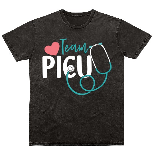 Team Picu Picu Nurse Pediatric Nurse Picu Rn Mineral Wash T Shirts