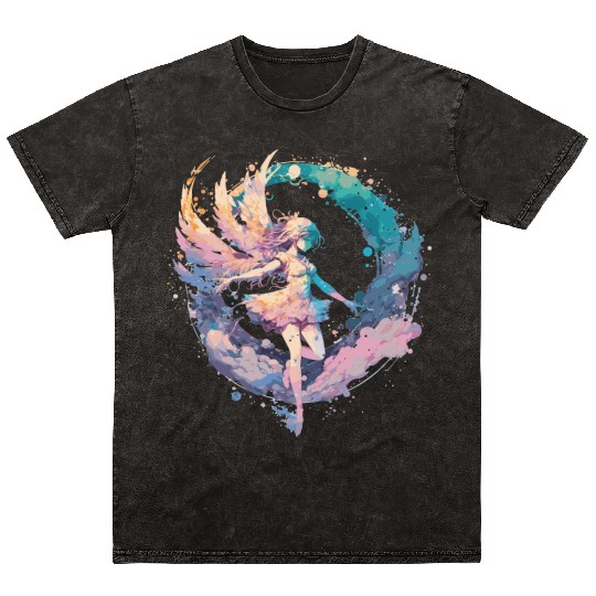 Watercolor Fairy Painting Fairycore Pastel Goth Bu Mineral Wash T Shirts