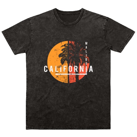 Malibu California Cool Palm Tree Native Mineral Wash T Shirts