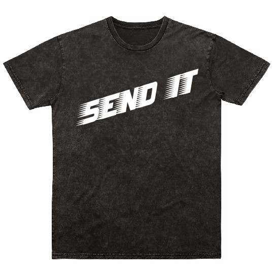 Dirt Bike Send It Motocross Mineral Wash T Shirts