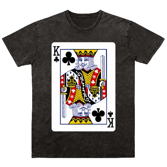 King Of Clubs Playing Card Mineral Wash T Shirts