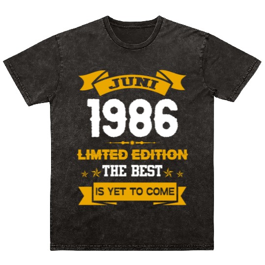 June 1986 Birthday Surprise Mineral Wash T Shirts