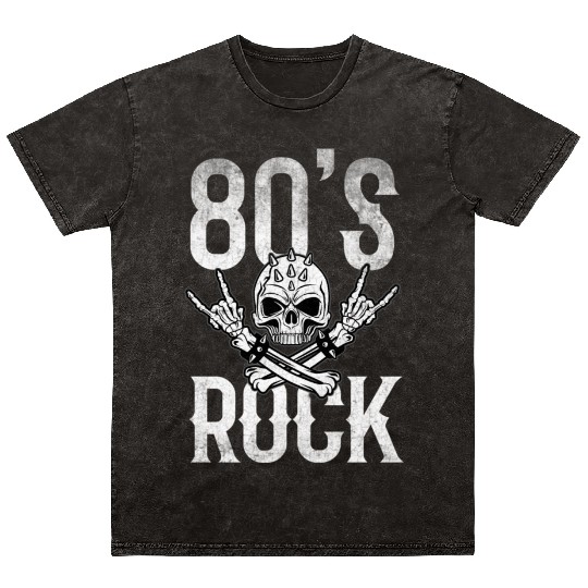 80S Rock And Roll Distressed Music Guitar Band Mineral Wash T Shirts