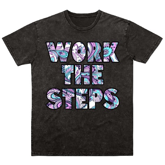 Work the Steps paisley Mineral Wash T Shirts