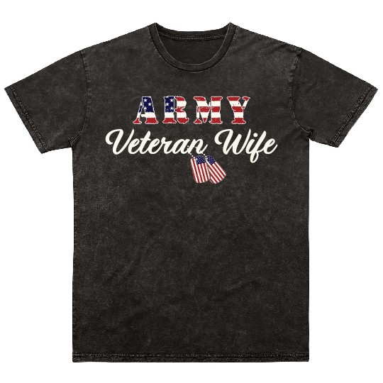 US Army Veteran Wife Mineral Wash T Shirts