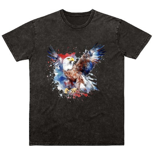 Eagle 4Th July Independent Day Mineral Wash T Shirts