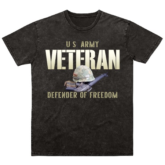 US Army Veteran: Defender of Freedom Mineral Wash T Shirts