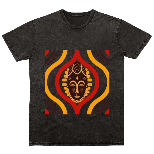Gothic Mystic African Mask Mineral Wash T Shirts Design