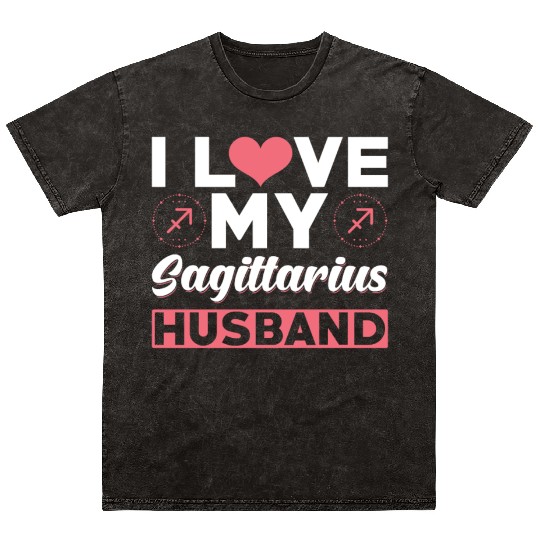 I love my Sagittarius Husband Mineral Wash T Shirts