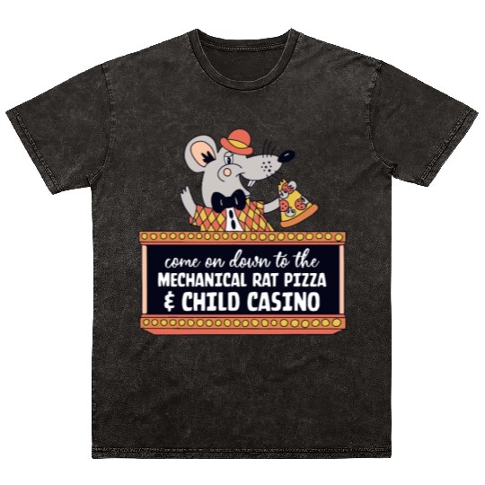 The Mechanical Rat Pizza & Child Casino Mineral Wash T Shirts