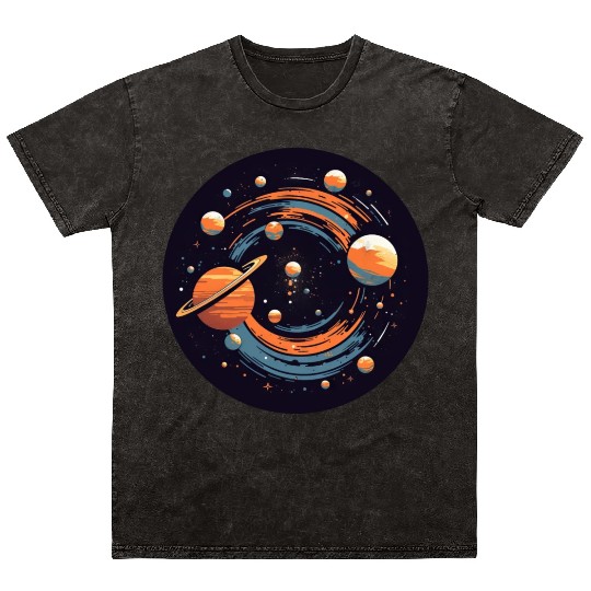 Universe Solar System Planets Mineral Wash T Shirts