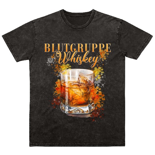 Blutgruppe Whiskey Cocktail for Bartender Mineral Wash T Shirts