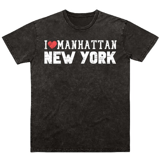Manhattan New York Love I Heart Manhattan Ny Mineral Wash T Shirts