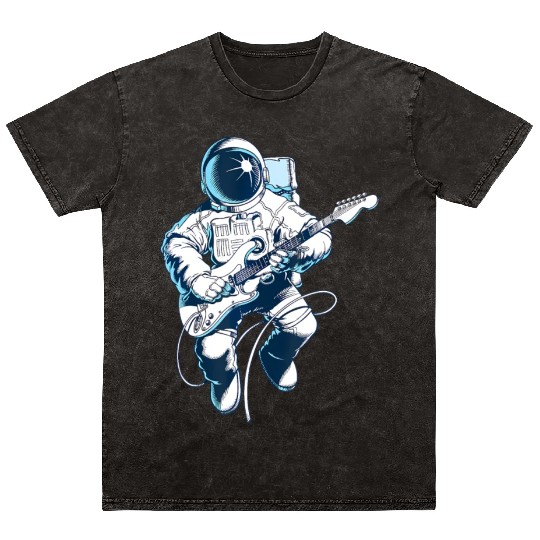 Space Astronaut Musician Guitar Astronaut Mineral Wash T Shirts