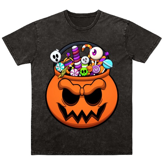 Halloween Trick Or Treat Candy Mineral Wash T Shirts