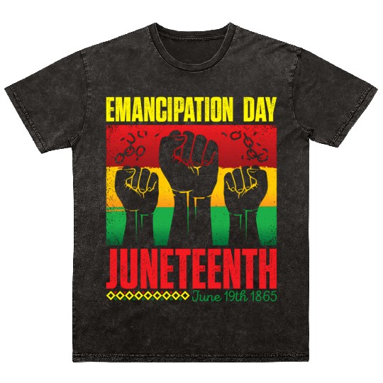 Ecipation Day 1865 African American Juneteenth Fla Mineral Wash T Shirts