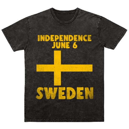 Sweden Independence Day 6Th June Patriotic Mineral Wash T Shirts