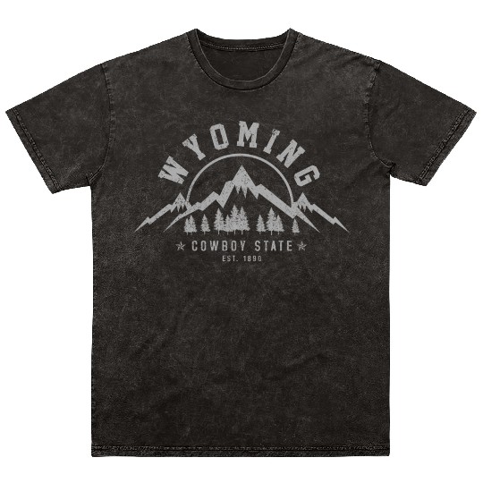Wyoming The Cowboy State Est 1890 Moains Mineral Wash T Shirts