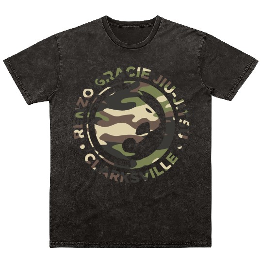 Renzo Gracie Jiu-Jitsu Clarksville Camouflage Logo Mineral Wash T Shirts