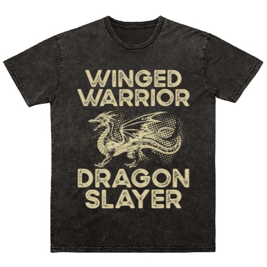 Winged warrior dragon slayer Mineral Wash T Shirts