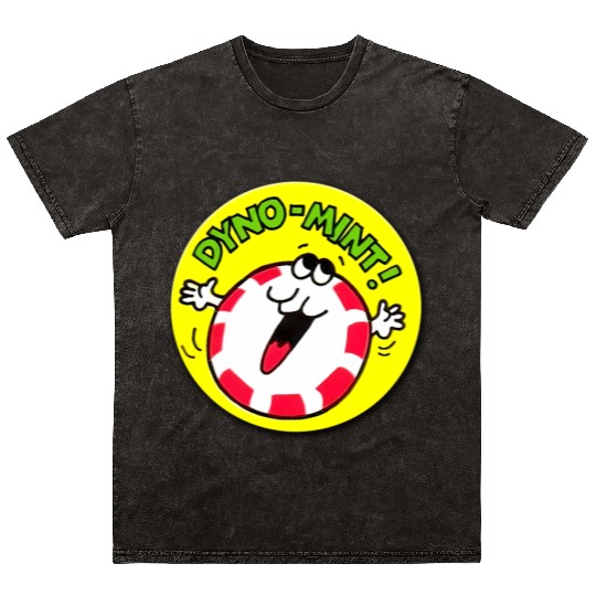 Vintage Scratch And Sniff Sticker Peppermint Dyno- Mineral Wash T Shirts