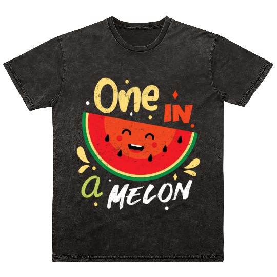 One In A Melon Watermelon Fruitarian Summer Fruit Mineral Wash T Shirts