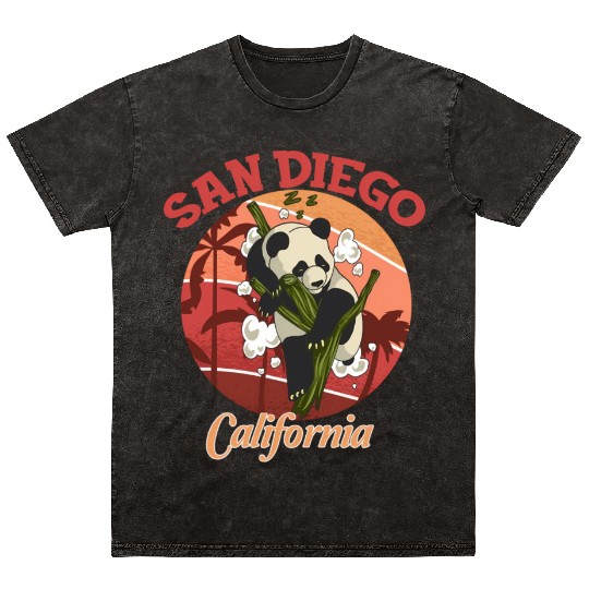 California State San Diego Panda Zoo Mineral Wash T Shirts