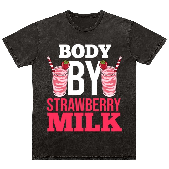 Strawberry Milk Shake Korean Vegan Japanese Mineral Wash T Shirts