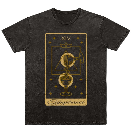 Tarot Card Temperance Occult Gothic Halloween Mineral Wash T Shirts
